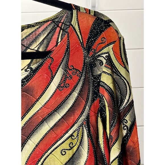 Brittany Black Womens 70s Style Psychedelic Boho Disco Metallic Top Small - Picture 1 of 8
